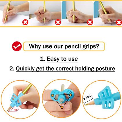 Imagem de Alças de lápis HILELIFE, pacote com 6 para caligrafia infantil - 4 cores