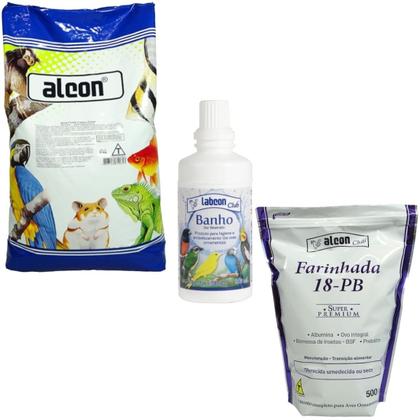 Imagem de Alcon Club Coleiro Green 5kg +Alcon Club Banho 100ml +Alcon Club Farinhada 18-PB 500g