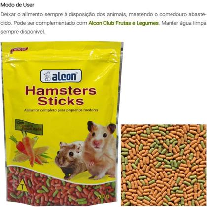 Imagem de Alcon hamster sticks 200g kit com 4 para hamster gerbil e topolino