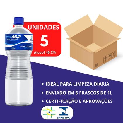 Imagem de Álcool Liquido 46,2% 5 Litros Limpeza Superfícies