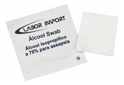 Imagem de Álcool Swab 70% Sachês Lenço Umedecido 200 unidades Labor Import com NF
