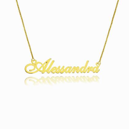 Imagem de ALESSANDRA COLAR DE NOME FOLHEADO A OURO 18k