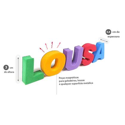 Imagem de Alfabeto Magnético Infantil 88 Letras em Eva com Imã e 30 números para Geladeira e Lousas Imantadas