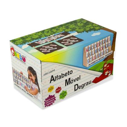 Imagem de Alfabeto Móvel Degrau Carlu 146 Peças Mdf Jogo Educativo