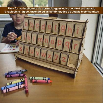Imagem de Alfabeto Móvel Degrau Educativo Criança 130 Pç Montessoriano