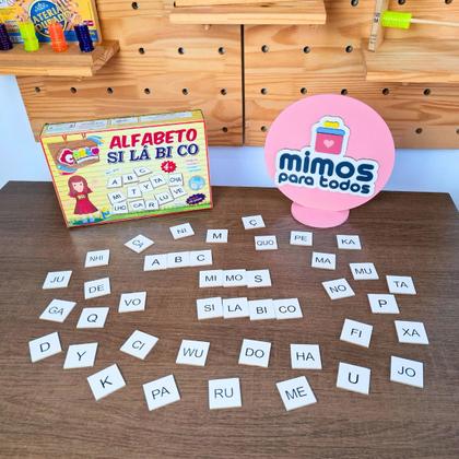 Imagem de Alfabeto Móvel Silábico 150 peças Brinquedos Educativos Infantil Escolar Pedagógico Alfabetização Madeira Carlu Criança 4 anos