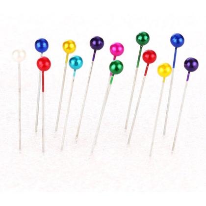 Imagem de Alfinete Coloridos Para Costura Kit Com 2 Discos Com 40 Unidades Cada