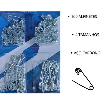Imagem de Alfinete Costura Sortido 100 Pçs Patchwork Fralda Segurança