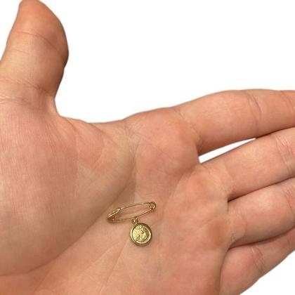 Imagem de Alfinete de Ouro 18k Com Pingente Batismo