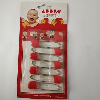 Imagem de Alfinete Para Fralda Kit Com 8 Alfinetes 6, cm -VERMELHOS