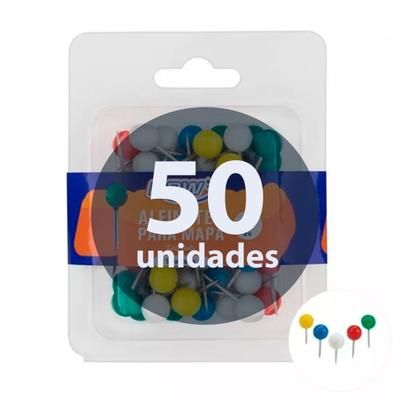 Imagem de Alfinete Para Mapa Marcador 8mm Tipo Bola Brw 50un