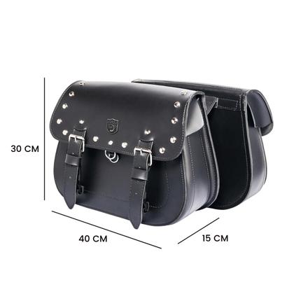 Imagem de Alforge Lateral Bolsa Custom 18 Litros Com Cravos Para Moto