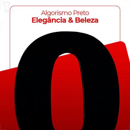 Imagem de Algarismo aluminio chapa preto 12cm n 0