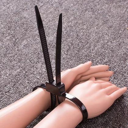 Imagem de Algemas Braçadeira Policia Kit 3 Uni Dupla Flexivel Descartavel Proteçao Segurança Suporte Multiuso