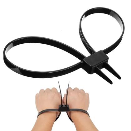 Imagem de Algemas Braçadeira Policia Kit 3 Uni Dupla Flexivel Descartavel Proteçao Segurança Suporte Multiuso