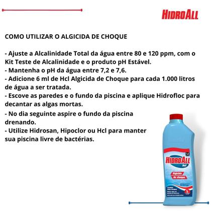 Imagem de Algicida Choque HCL 1 Litro Hidroall