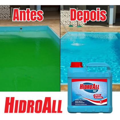 Imagem de Algicida Choque Hcl Hidroall 5 Litros