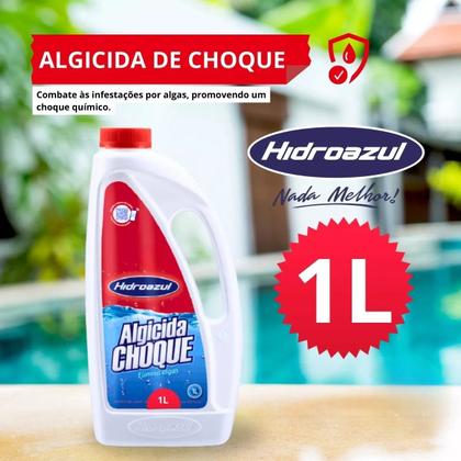 Imagem de Algicida Choque Hidroazul - Elimina Algas Piscina Verde 1l