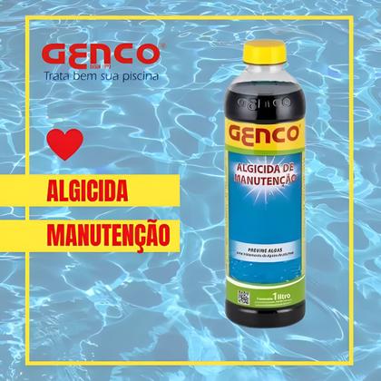 Imagem de Algicida De Choque 1 Litro - Genco Piscina limpeza segurança água cristalina eliminação de  algas praticidade lazer.