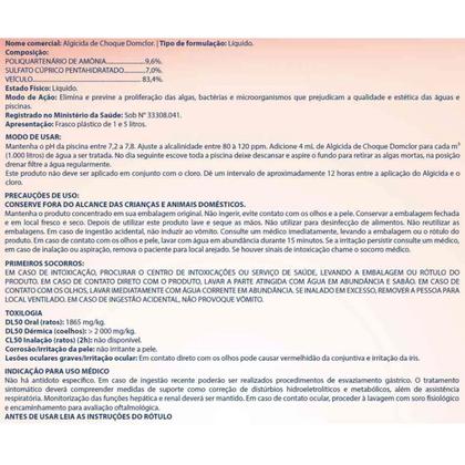 Imagem de Algicida de Choque DomClor 5L Limpeza Para Piscina