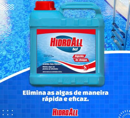 Imagem de Algicida de Choque para Piscinas HidroAll HCL - 5 Litros