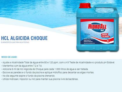 Imagem de Algicida de Choque para Piscinas HidroAll HCL - 5 Litros