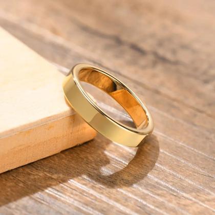 Imagem de Aliança Avulsa Ouro 18k Banhada Reta Tungstênio 4mm