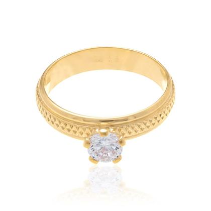 Imagem de Aliança banhada a ouro com zircônia BRANCO 511402 Rommanel