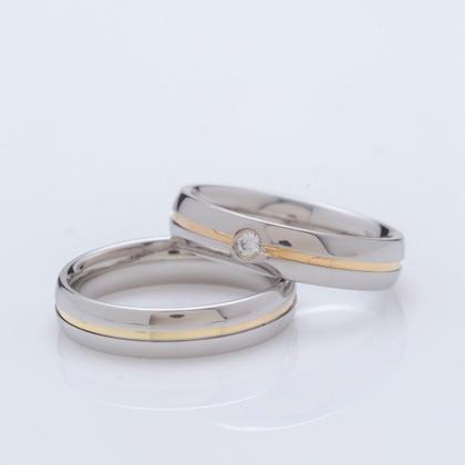 Imagem de Aliança de Namoro Milão 5mm com Filete Central Gold IPG