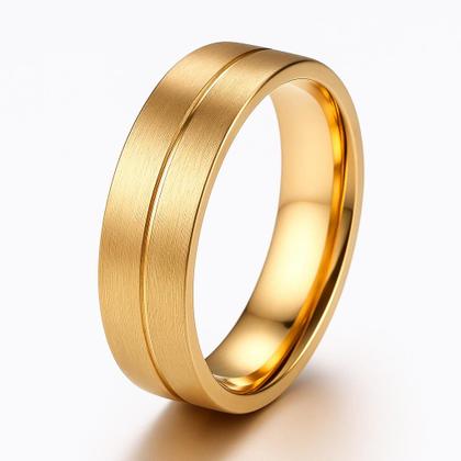 Imagem de Alianças Banhada Ouro 18k Casamento Tradicional Noivado Anel Anatômica Par Resistente Ouro DOuradas Abauladas Confortáveis Inoxidáveis Caixinha