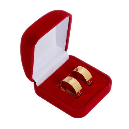 Imagem de Alianças Moeda Casamento Banhada 18k Anatômica Tradicional Anatômicas Retas Quadradas Coração Batimentos