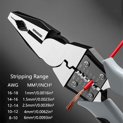 Imagem de Alicate 9 Polegadas Universal Multifuncional Ponta Agulha Achatada Diagonal ou Kit