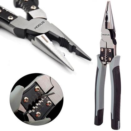 Alicate 9 Polegadas Universal Multifuncional Profissional Ponta Agulha Achatada Diagonal ou Kit Cabo Emborrachado - Modus Imagem de Alicate 9 Polegadas Universal Multifuncional Profissional Ponta Agulha Achatada Diagonal ou Kit Cabo Emborrachado