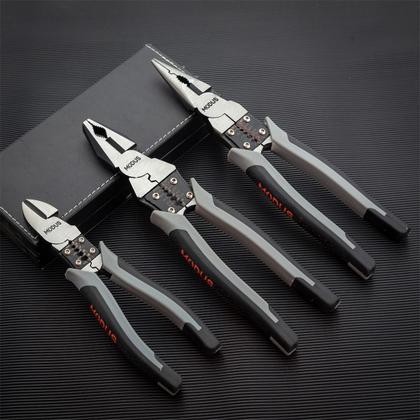 Alicate 9 Polegadas Universal Multifuncional Profissional Ponta Agulha Achatada Diagonal ou Kit Cabo Emborrachado - Modus Imagem de Alicate 9 Polegadas Universal Multifuncional Profissional Ponta Agulha Achatada Diagonal ou Kit Cabo Emborrachado