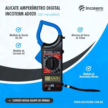 Imagem de Alicate Amperímetro digital AD020 Incoterm