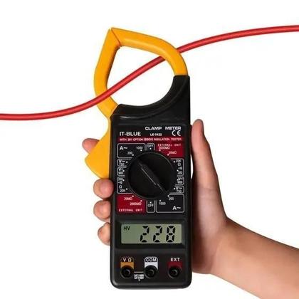 Imagem de Alicate Amperimetro Multimetro Digital Com Bateria E Estojo