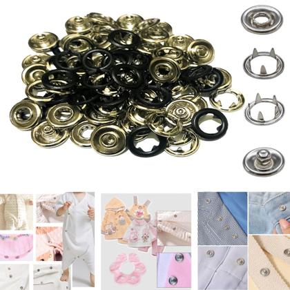 Imagem de Alicate aplicador para pregar botão de metal 35 para roupas de bebê + 20 botões niquelado