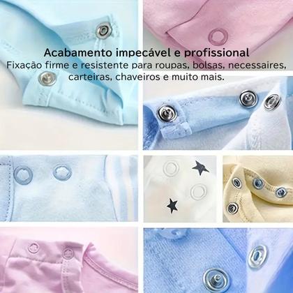 Imagem de Alicate aplicador para pregar botão de metal 35 para roupas de bebê + 20 botões niquelado