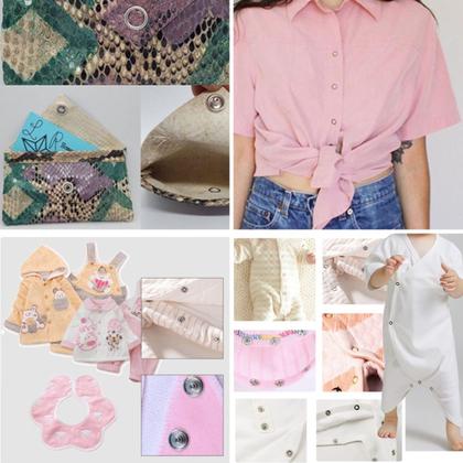 Imagem de Alicate aplicador para pregar botão de metal 35 para roupas de bebê + 20 botões niquelado