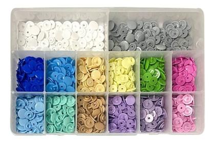 Imagem de Alicate Aplicar Botões Plástico de Pressão + Box com 280 Botões Ritas Coloridos 10mm