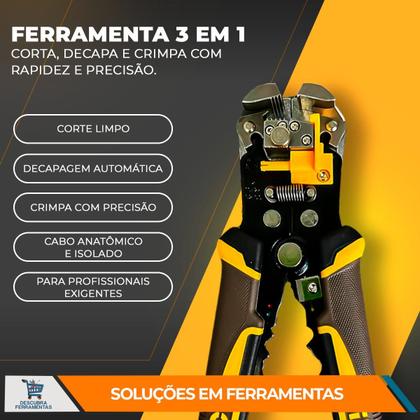 Imagem de Alicate Automático 3 Em 1 Emborrachado Ingco 210MM Aço Carbono Para Eletricista