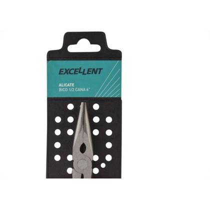 Imagem de Alicate Bico 1/2 Cana Excellent Profissional 06''Cabo Laranja/Preto 8Vm