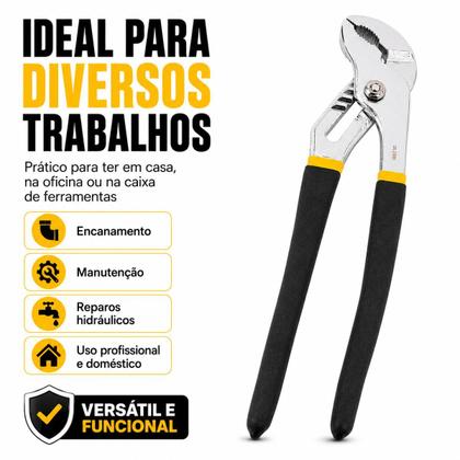 Imagem de Alicate Bomba Dágua 10 Polegadas 25cm Bico Papagaio Aço Resistente Profissional