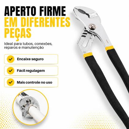 Imagem de Alicate Bomba Dágua 10 Polegadas 25cm Bico Papagaio Aço Resistente Profissional