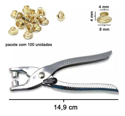 Imagem de Alicate Colocar Aplicar Ilhós Scrapbook Cartonagem Patchwork