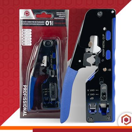 Imagem de Alicate Conector Passagem Rj45/rj11/rj12/cat5/cat6/cat7 Pci