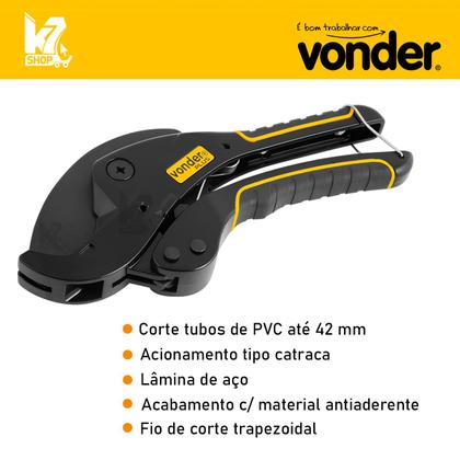 Imagem de Alicate cortador de tubos de pvc 42mm - plus - vonder