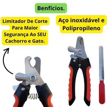 Imagem de alicate cortador de unha para pet com lixa cabo plástico rg0048 Ringo