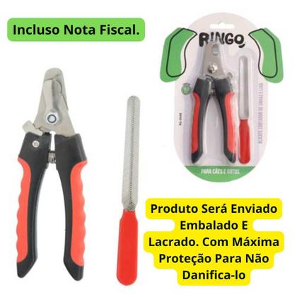Imagem de alicate cortador de unha para pet com lixa cabo plástico rg0048 Ringo