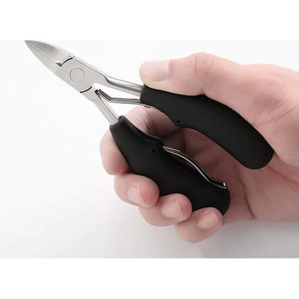 Imagem de Alicate Cortador Desencravador De Unha grande cuticula Profissional manicure Aço Inox afiado ponta fina com mola corte curvo